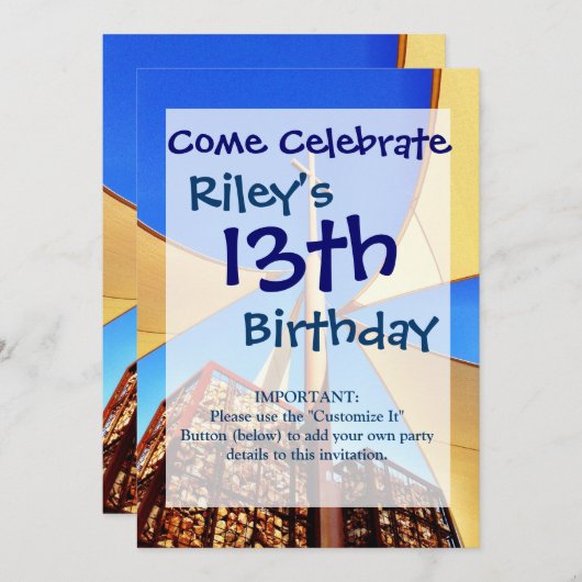 Prachtige Christelijke Kerk Cross Blue Sky Kaart (Voorkant / Achterkant)