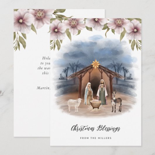 Prachtige, Christelijke kerst met religie Feestdagenkaart (Voorkant / Achterkant)
