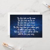 Prachtige Christelijke Prayer Night Sky Inspireren Kaart (Voorkant / Achterkant in situ)