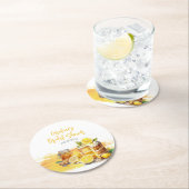 Prachtige citertaart-gemberthee bruidsontbijt ronde kartonnen onderzetter (Insitu)