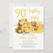 Prachtige citroencake gemberthee 90ste verjaardags kaart (Voorkant)