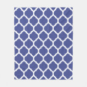 Prachtige Coblat Blue Moroccan Quatrefoil Pattern Fleece Deken (Voorkant)