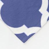 Prachtige Coblat Blue Moroccan Quatrefoil Pattern Fleece Deken (Hoek)