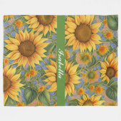 Prachtige Collectie van de zonnebloem Fleece Deken (Voorkant (Horizontaal))