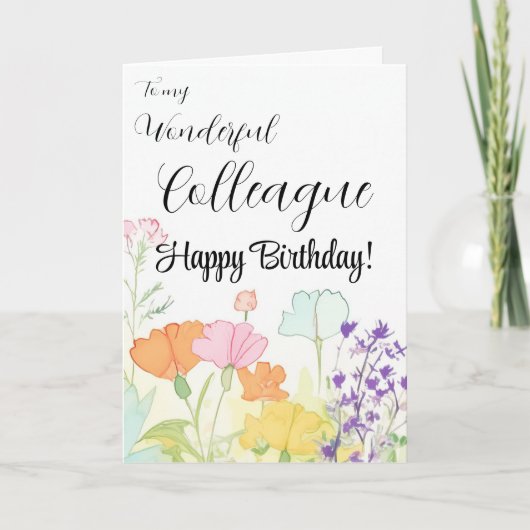 Prachtige collega Kaart voor haar verjaardag (Voorkant)