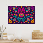 Prachtige Colorful Folk art poster (Keuken)