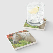 Prachtige conceptpaarden van Palomino Stenen Onderzetter (Zijkant)