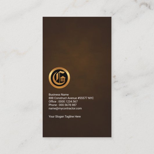 Prachtige constructie van bruine ruggengraat visitekaartje (Achterkant)