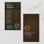 Prachtige constructie van bruine ruggengraat visitekaartje (Voorkant / Achterkant)