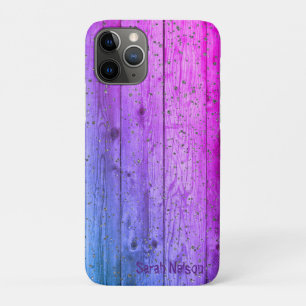 Prachtige Cool Paars Vood Texture Case-Mate iPhone Case