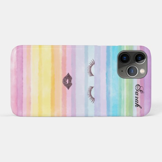Prachtige Cool Rainbow Faux Lashes Case-Mate iPhone Case (Achterkant (horizontaal))