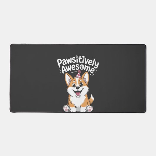 Prachtige Corgi Verjaardag Hondenshirt Bureaumat (Voorkant)