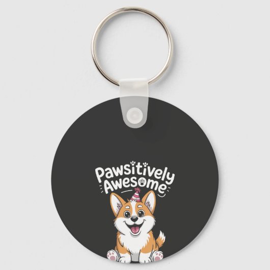 Prachtige Corgi Verjaardag Hondenshirt Sleutelhanger (Voorkant)