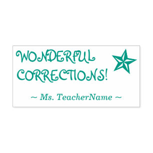 "PRACHTIGE CORRECTIES!" Instructeur Rubber Stamp Zelfinktende Stempel