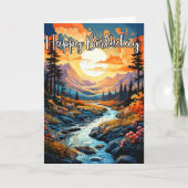 Prachtige Creek illustratie in de herfst Kaart (Voorkant)