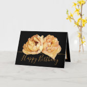 Prachtige Crème Peony Chic Bloemen Boeket Verjaard Kaart (Gele Bloem)
