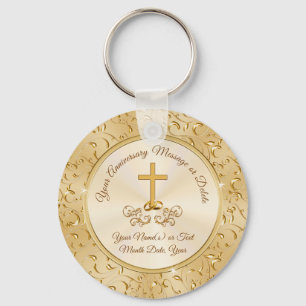 Prachtige Cross Christelijk Jubileum Favors Sleutelhanger