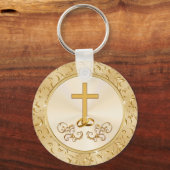 Prachtige Cross Christelijk Jubileum Favors Sleutelhanger (Achterkant)