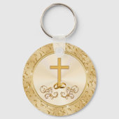 Prachtige Cross Christelijk Jubileum Favors Sleutelhanger (Achterkant)