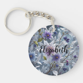 Prachtige Crystal Frost winterbloei Sleutelhanger