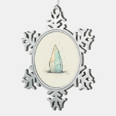 Prachtige Crystal Tint Art Tin Sneeuwvlok Ornament (Rechts)