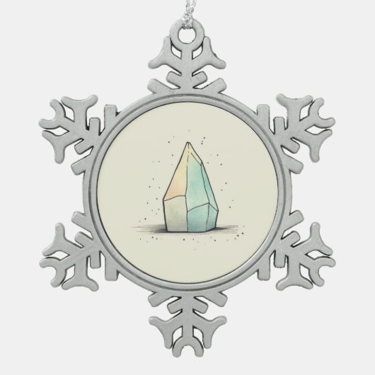 Prachtige Crystal Tint Art Tin Sneeuwvlok Ornament (Voorkant)