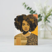 Prachtige Curly Hair Afro-Amerikaanse Vrouw Collag Briefkaart (Staand voorkant)