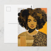 Prachtige Curly Hair Afro-Amerikaanse Vrouw Collag Briefkaart (Voorkant / Achterkant)