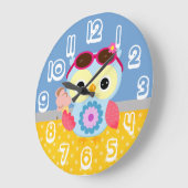 Prachtige Custom Summer Owl Gift Grote Klok (Hoek)