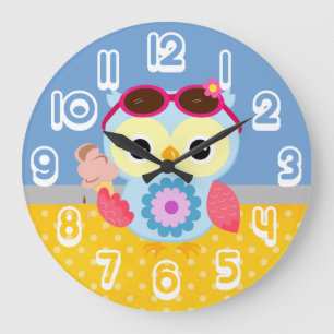 Prachtige Custom Summer Owl Gift Grote Klok