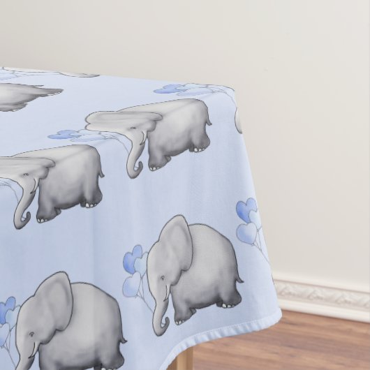 Prachtige Cute Blue Elephants Baby Boy Nursery Tafelkleed (Voorbeeld)