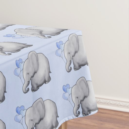 Prachtige Cute Blue Elephants Baby Boy Nursery Tafelkleed (Voorbeeld)