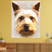 Prachtige Cute Yorkshire Terrier Puppy Floating Canvas Afdruk (Insitu (Woonkamer))