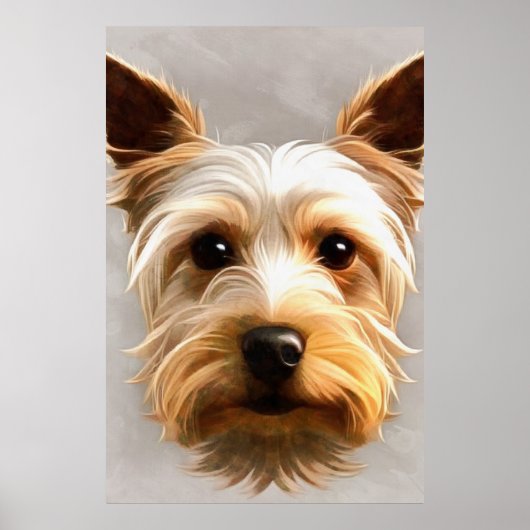 Prachtige Cute Yorkshire Terrier Puppy Floating Poster (Voorkant)