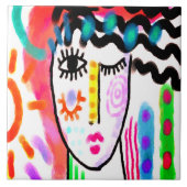 Prachtige dag Abstracte digitale verf Tegeltje (Voorkant)