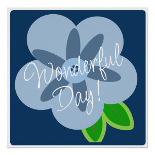 Prachtige Dag Blauwe Bloem Poster