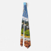 Prachtige dag in de kleurrijke besneeuwde bergen stropdas (Achterkant)