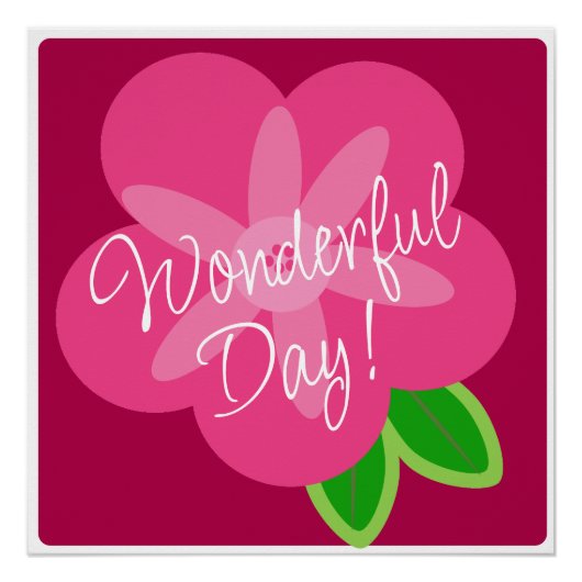 Prachtige Dag Roze Bloem Poster (Voorkant)