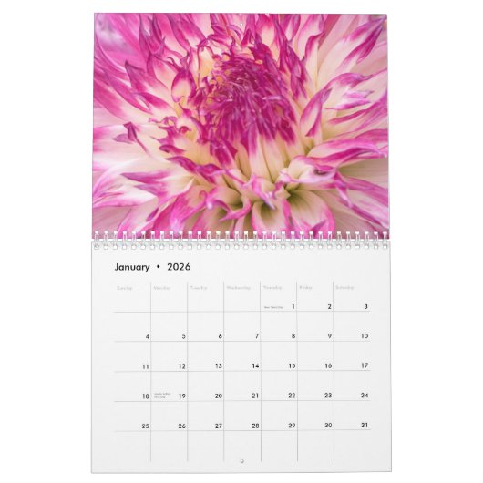 Prachtige Dahlias bloemenfotografie Kalender (Jan 2026)