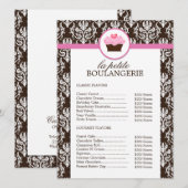 Prachtige Damask Bakkerij Prijslijst (Voorkant / Achterkant)