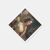 Prachtige dame in een zijderupsenter. servet (Hoek)