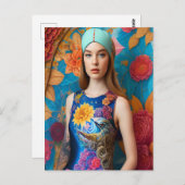 Prachtige dame met tattoo briefkaart (Voorkant / Achterkant)