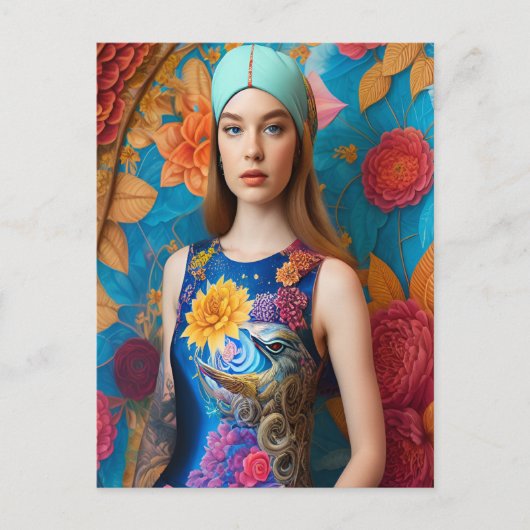 Prachtige dame met tattoo briefkaart (Voorkant)