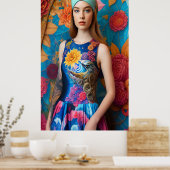 Prachtige dame met tattoo poster (Keuken)