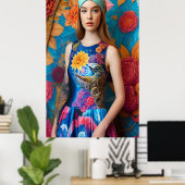 Prachtige dame met tattoo poster (Thuiskantoor)