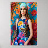 Prachtige dame met tattoo poster (Voorkant)