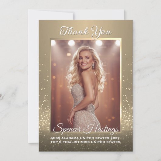 Prachtige Dankkaart Gouden Lijst Sponsor Bedankt (Voorkant)