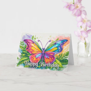 Prachtige dansende vlinder Happy Birthday Kaart