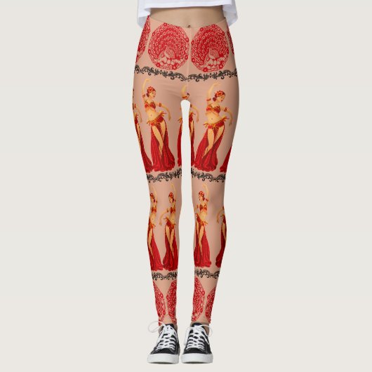 Prachtige danserende meisjes en patroonpatronen leggings (Voorkant)