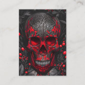 Prachtige Dark Fantasy schedel en rode bessen Visitekaartje (Voorkant)